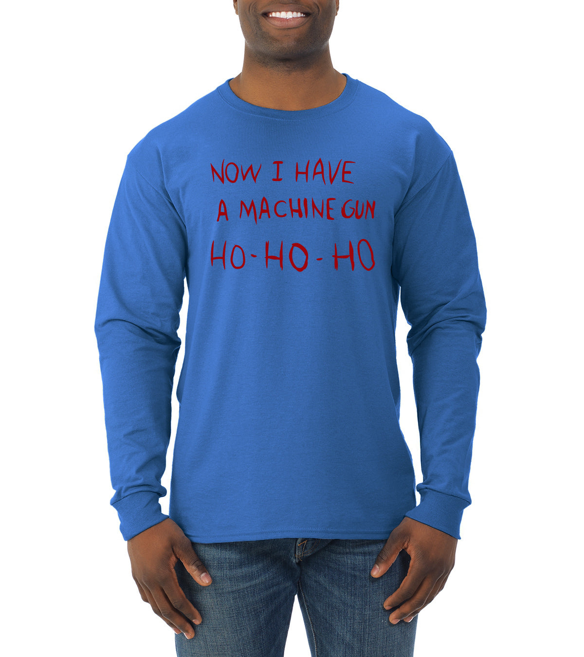 Die Hard Now I Have a Machine Gun Ho ho ho Christmas Mens Long Sleeve Shirt