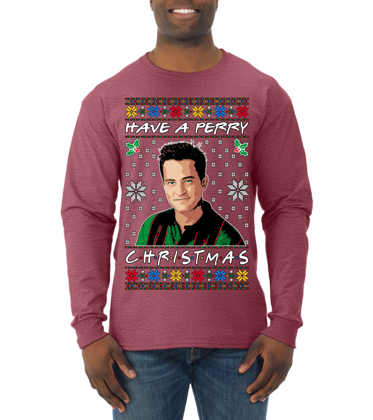 Have a Perry Christmas Ugly Christmas Sweater Mens Long Sleeve Shirt