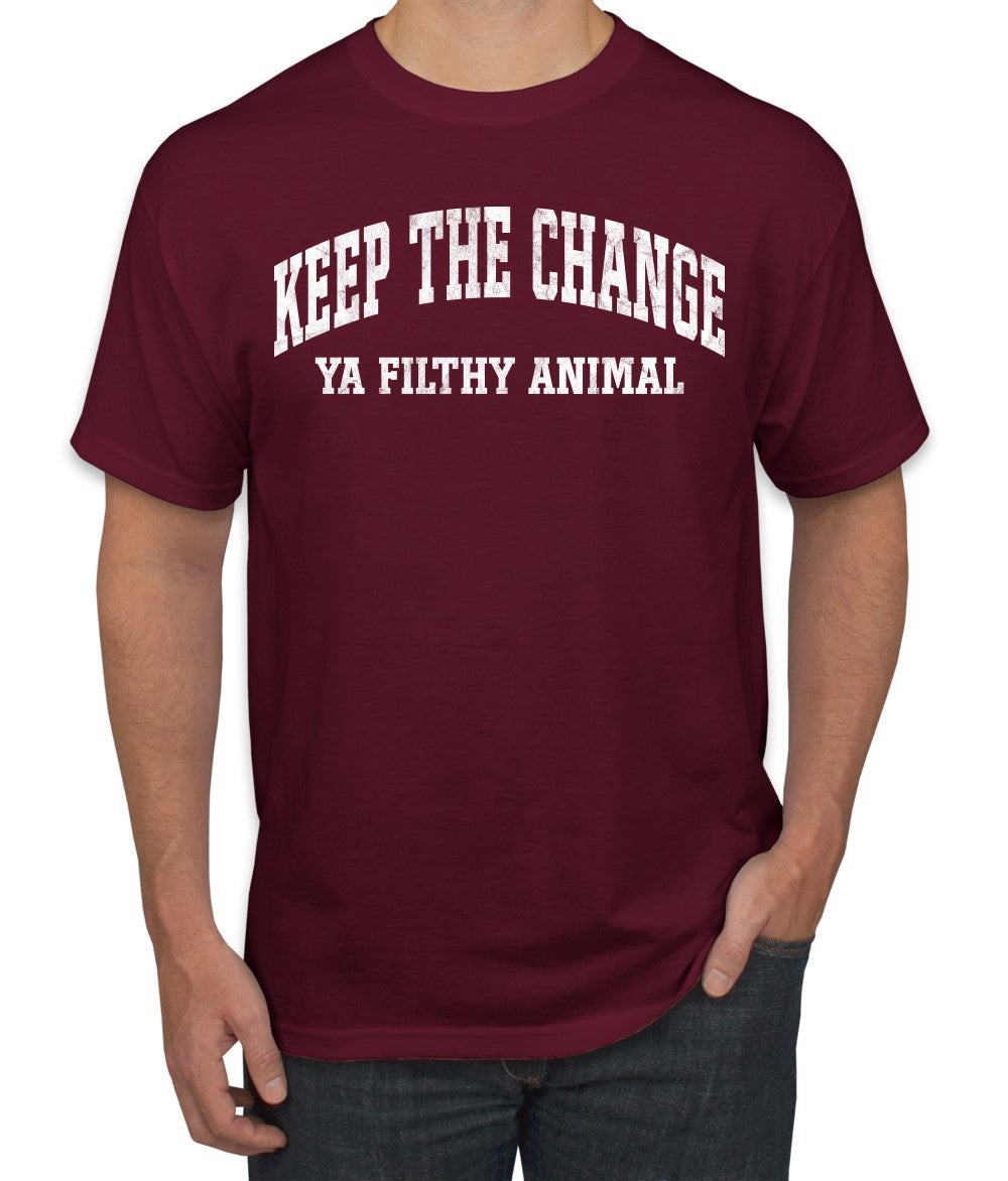 Vintage Movie Quote Keep The Change Filthy Animal Christmas Men's T-Shirt