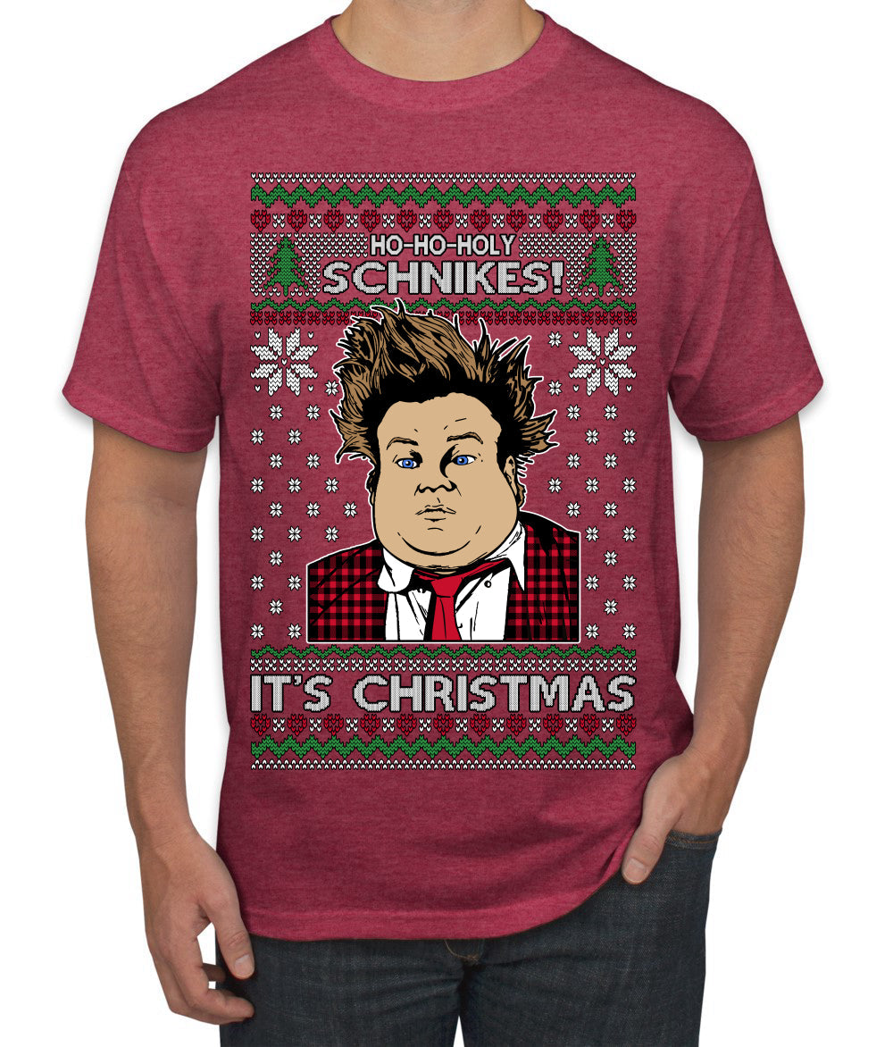 Ho Ho Holy Schnikes Funny 90s Classic Tommy Boy Movie Ugly Christmas Sweater Men's T-Shirt