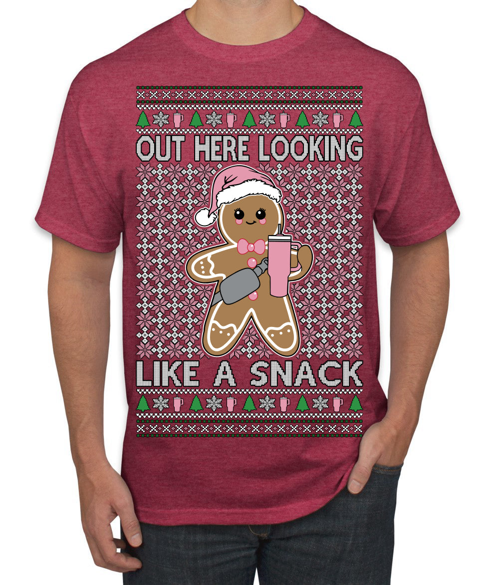 Out Here Looking Like a Snack Cute Xmas Cookie Ugly Christmas Sweater Men's T-Shirt