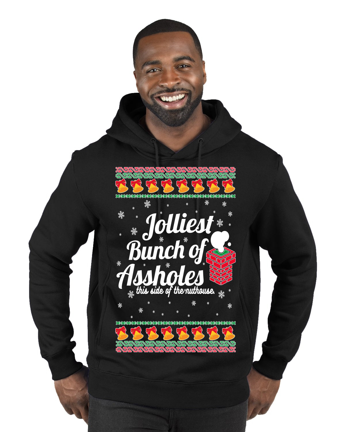 Jolliest Bunch of Assholes Xmas Movie Ugly Christmas Sweater Premium Graphic Hoodie Sweatshirt