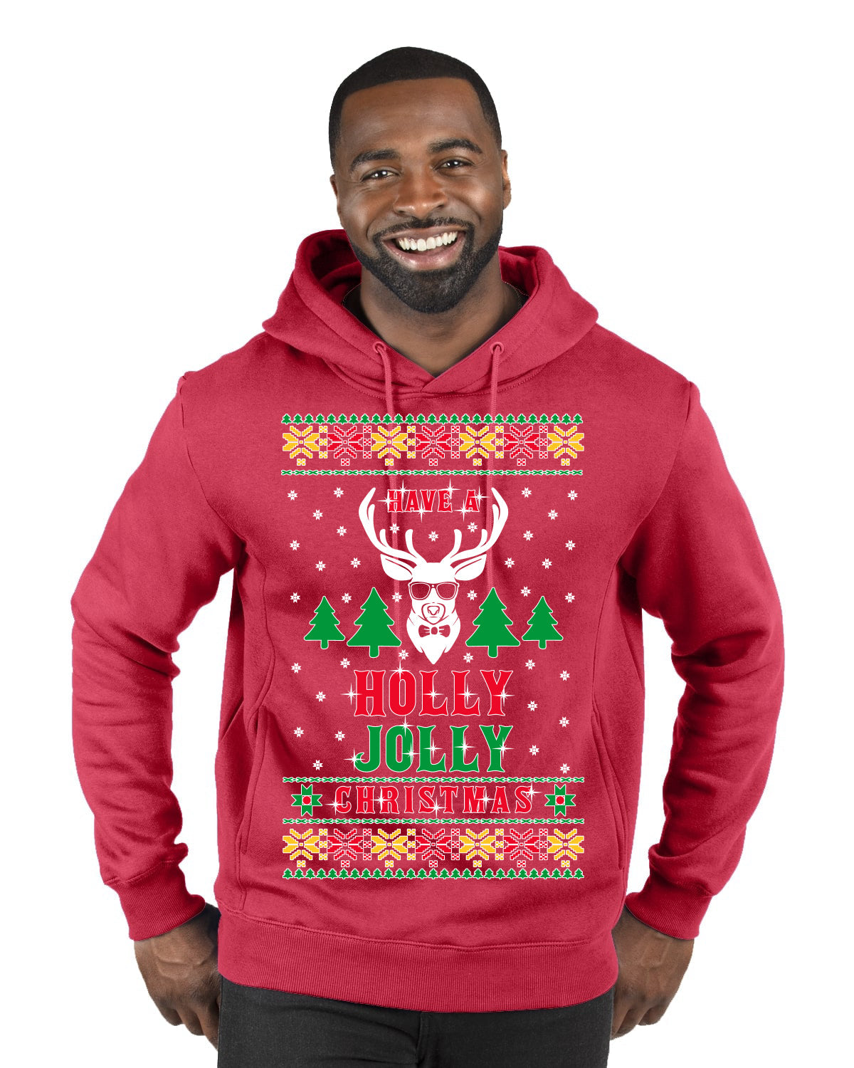 Have A Holly Jolly Christmas Ugly Christmas Sweater Premium Graphic Hoodie Sweatshirt
