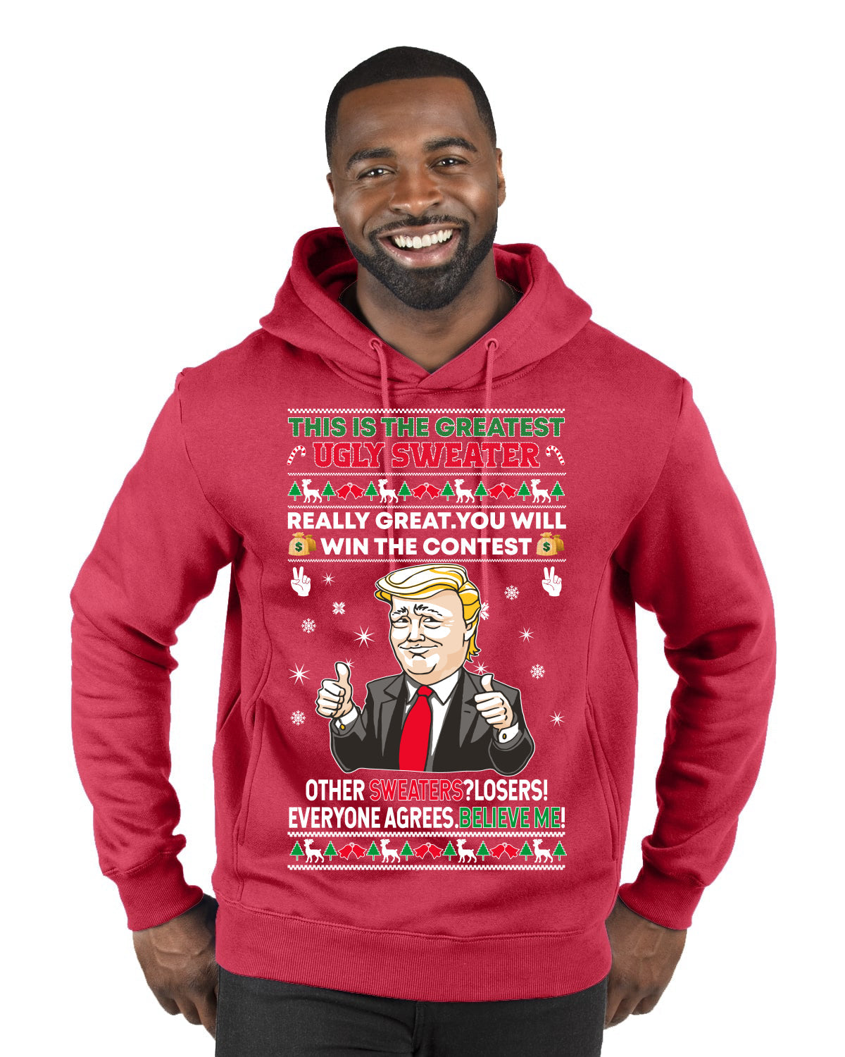 Trump This is the Greatest Ugly Christmas Sweater Premium Graphic Hoodie Sweatshirt