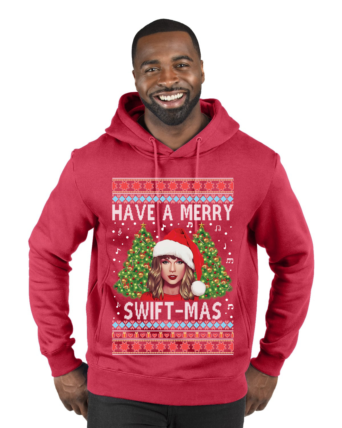 Merry Swiftmas Ugly Christmas Sweater Premium Graphic Hoodie Sweatshirt