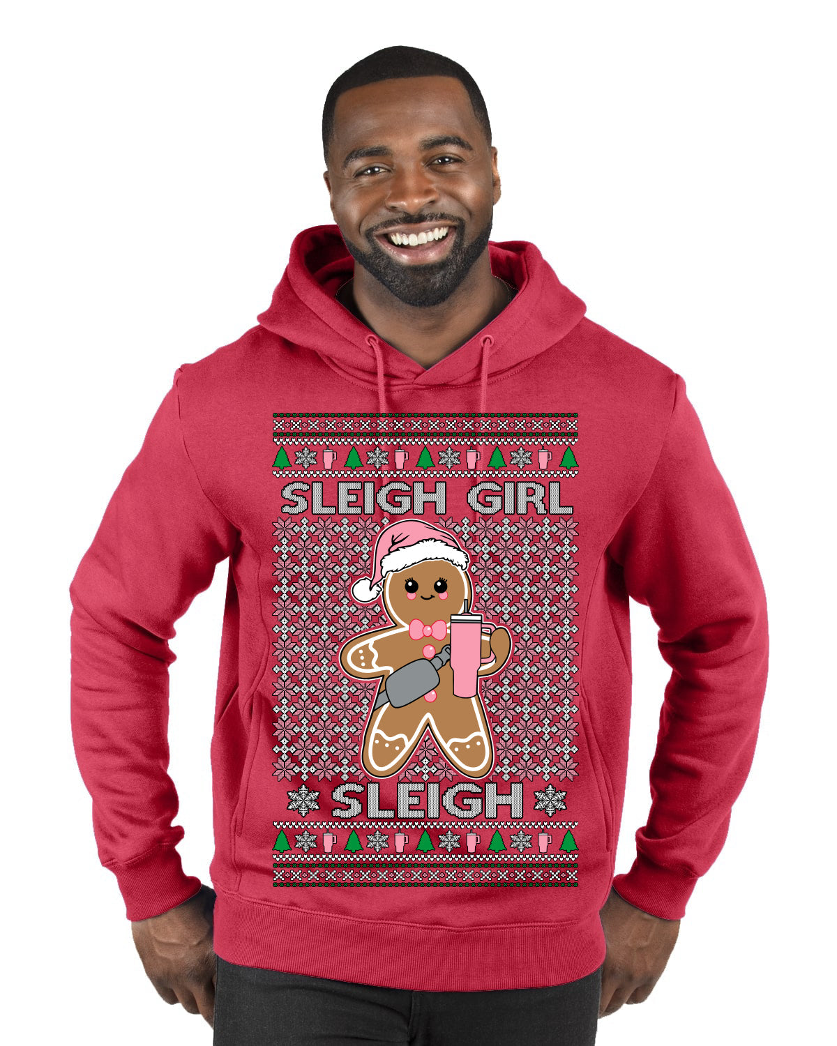 Sleigh Girl Sleigh Funny Trendy Pop Girly Sling Bag Coffee Cup Unisex Ugly Christmas Sweater Premium Graphic Hoodie Sweatshirt