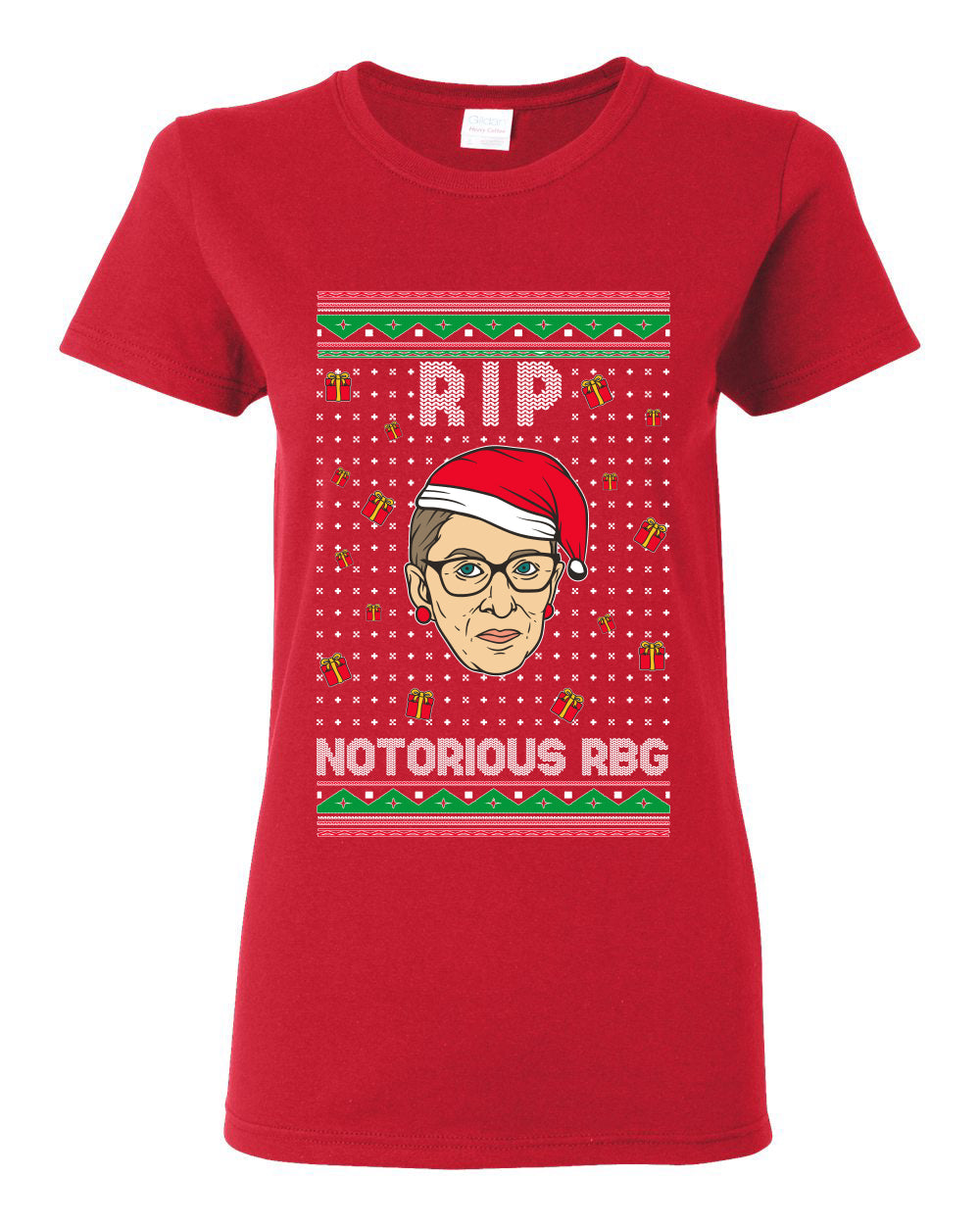 RIP Notorious RBG Ruth Bader Ginsburg Ugly Christmas Sweater Womens Graphic T-Shirt