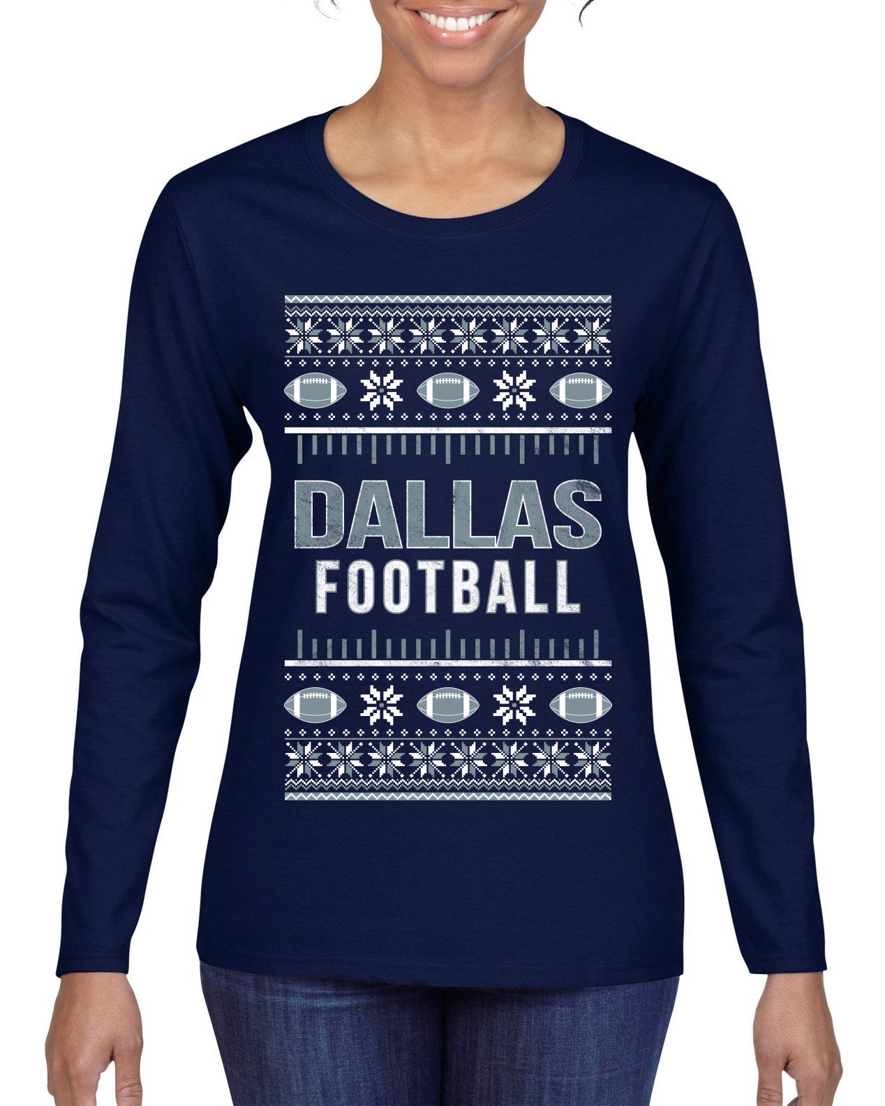 City of Dallas DAL American Football Fantasy Fan Ugly Christmas Sweater Unisex Crewneck Sweatshirt