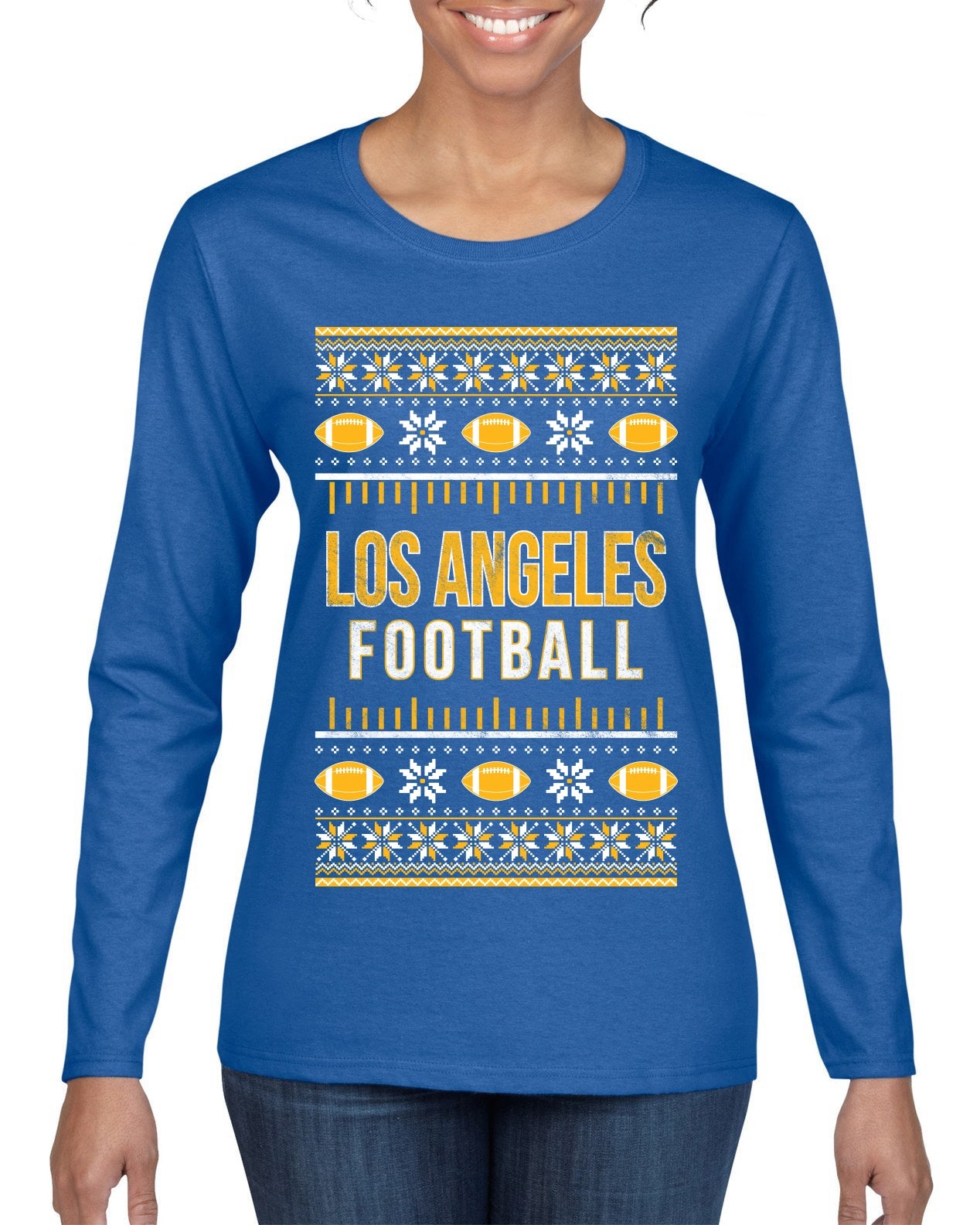 City of Los Angeles LAR American Football Fantasy Fan Ugly Christmas Sweater Unisex Crewneck Sweatshirt