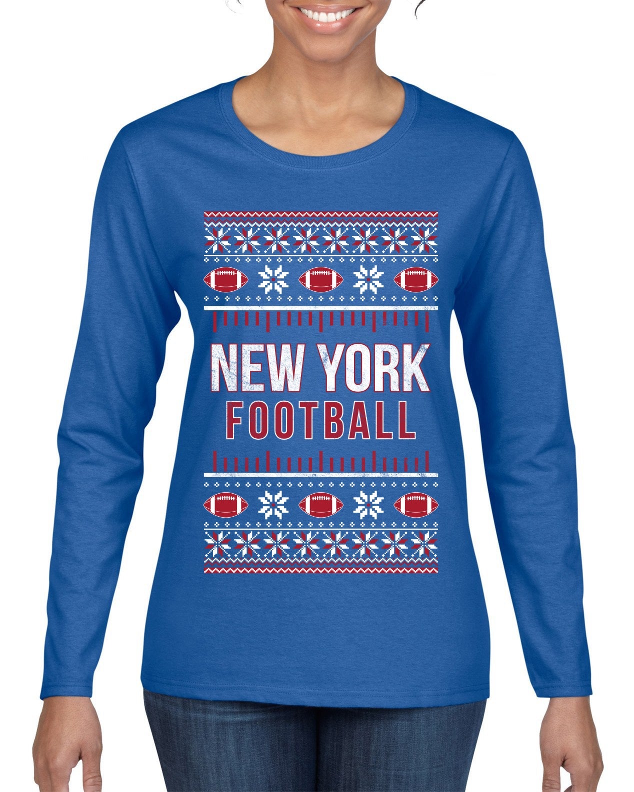 City of New York NYC American Football Fantasy Fan Ugly Christmas Sweater Unisex Crewneck Sweatshirt