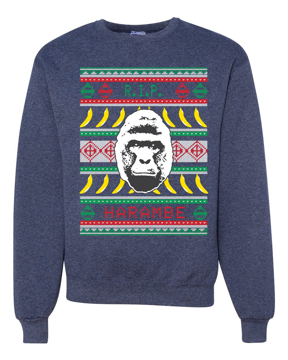 Harambe R.I.P | RIP Christmas Unisex Crewneck Graphic Sweatshirt