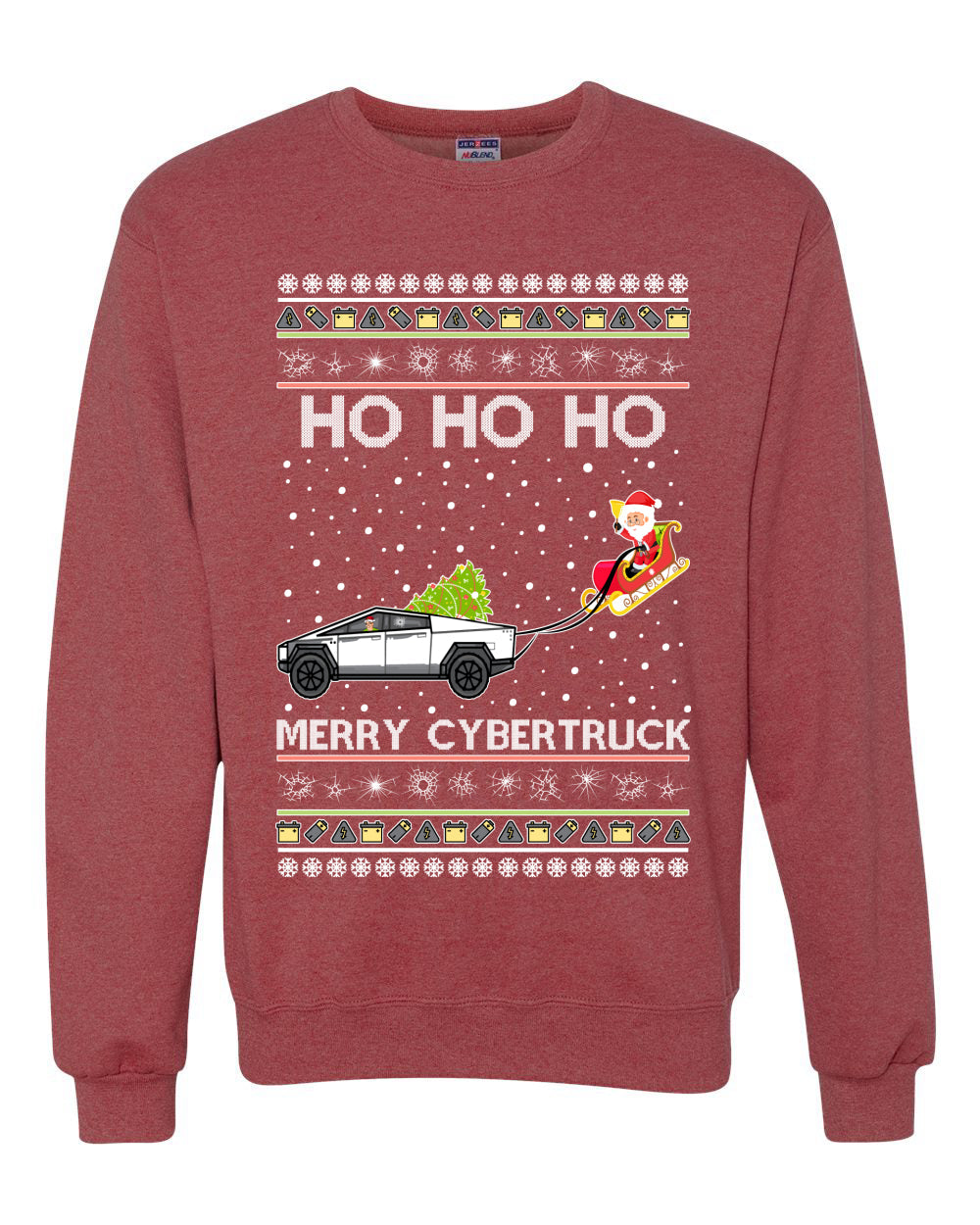 Ho Ho Ho Merry Cybertruck Funny Meme Christmas Unisex Crewneck Graphic Sweatshirt