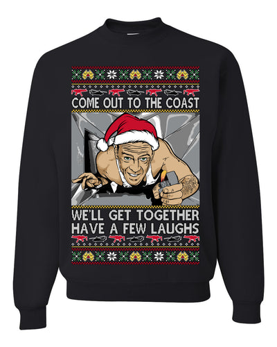 Come Out to the Coast Have a Few Laughs Die Hard McClane Ugly Christmas Sweater