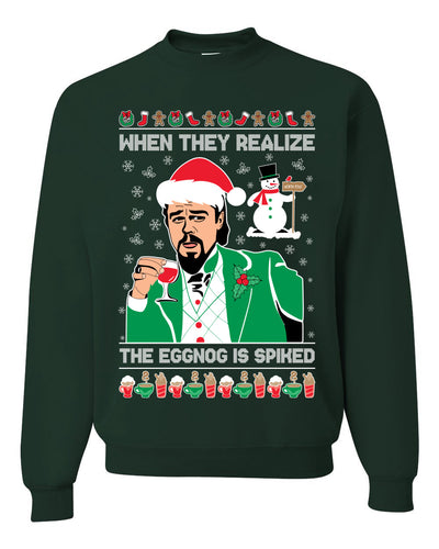 Leo Christmas Funny Meme The Eggnog Ugly Christmas Sweater Unisex Crewneck Sweatshirt