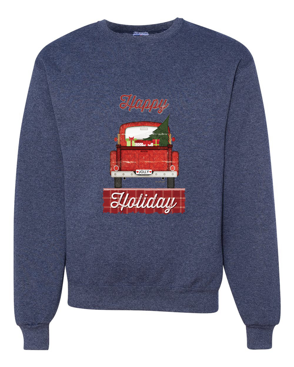 Happy Holiday Jolly Red Pick Up Merry Christmas Unisex Crewneck Graphic Sweatshirt
