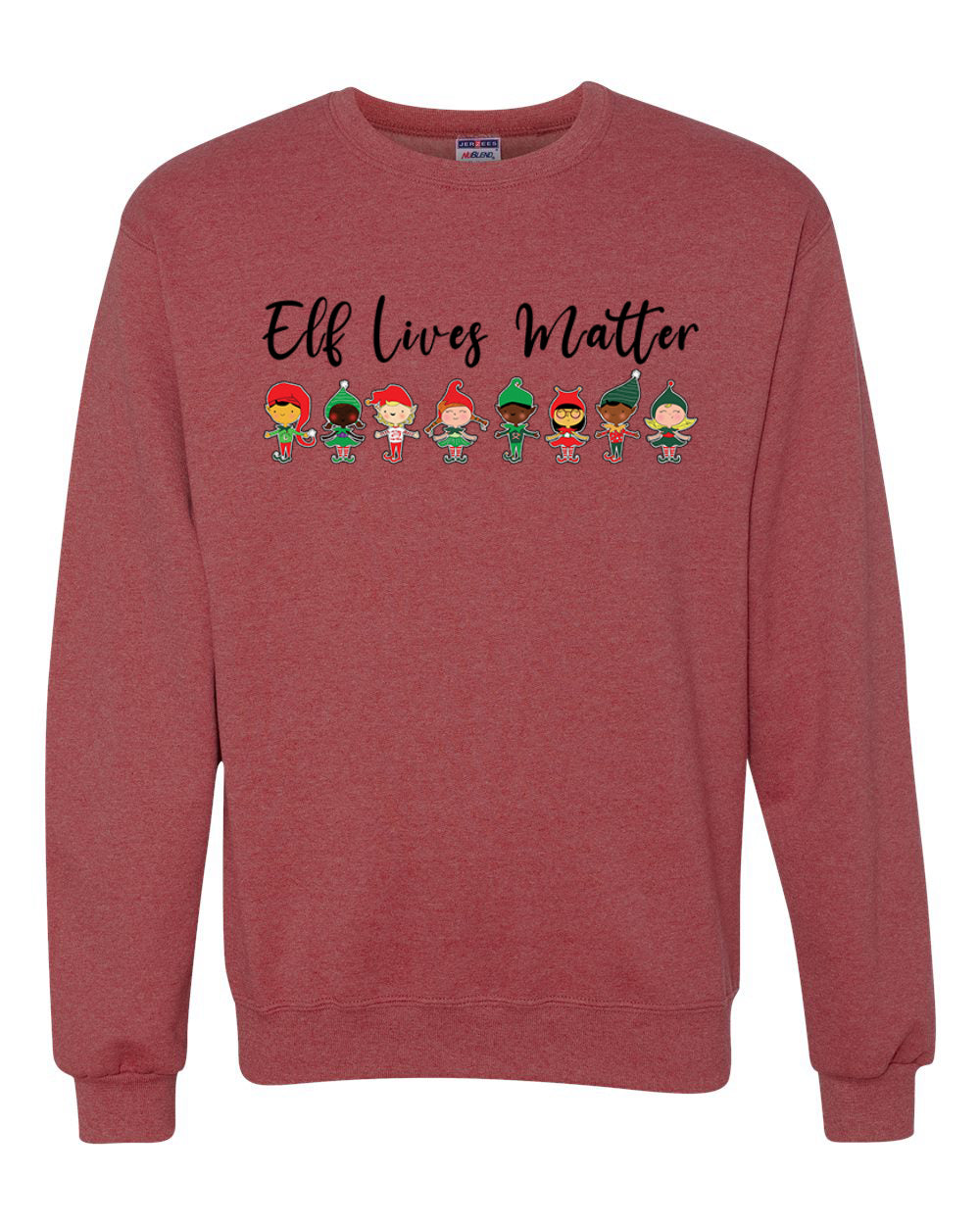 Elf Lives Matter Cute Elves Merry Christmas Unisex Crewneck Graphic Sweatshirt