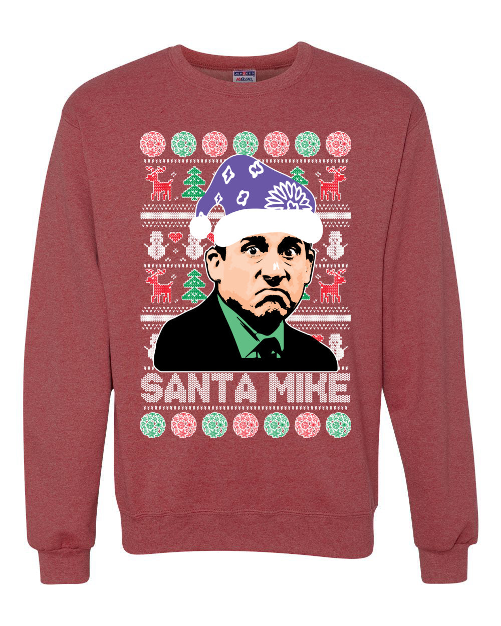 Santa Mike Michael Scott The Office Merry Ugly Christmas Sweater Unisex Crewneck Graphic Sweatshirt