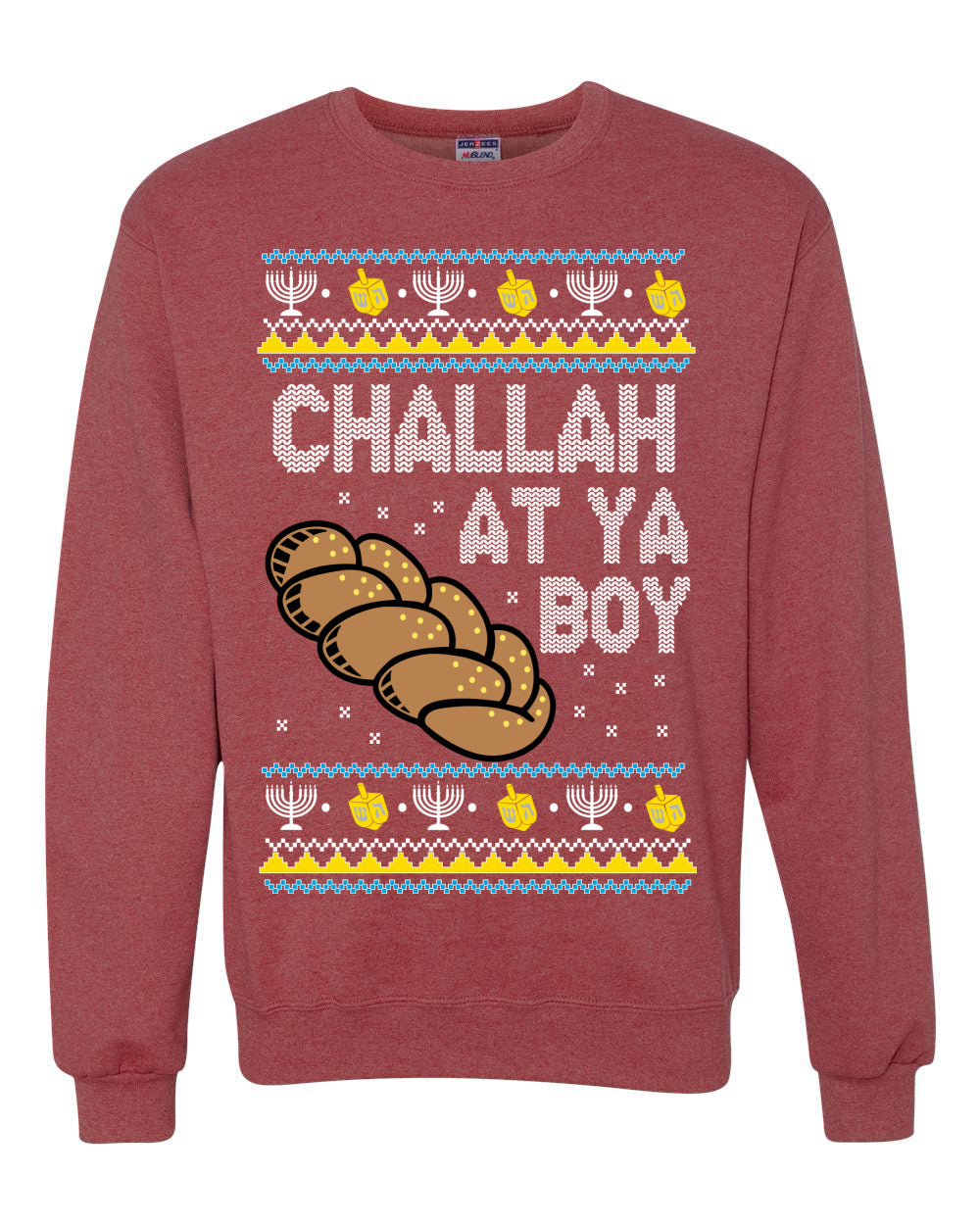 Challah At Ya Boy Ugly Christmas Sweater Unisex Crewneck Sweatshirt