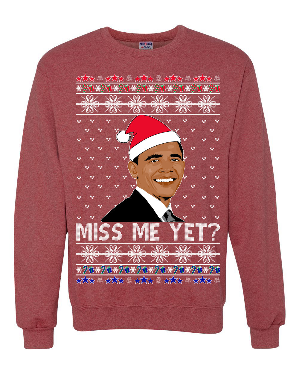 Miss Me Yet Obama Ugly Christmas Sweater Unisex Crewneck Sweatshirt
