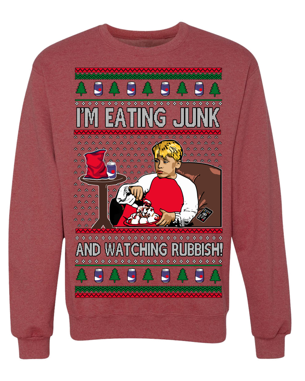 I'm Eating Junk and Watching Rubbish 90s Movie Ice Cream Ugly Christmas Sweater