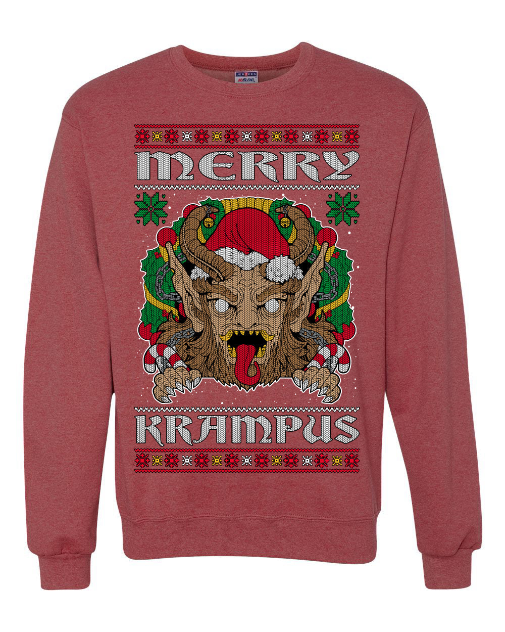 Merry Krampus Santa Folklore Figure Horror Ugly Christmas Sweater Unisex Crewneck Sweatshirt