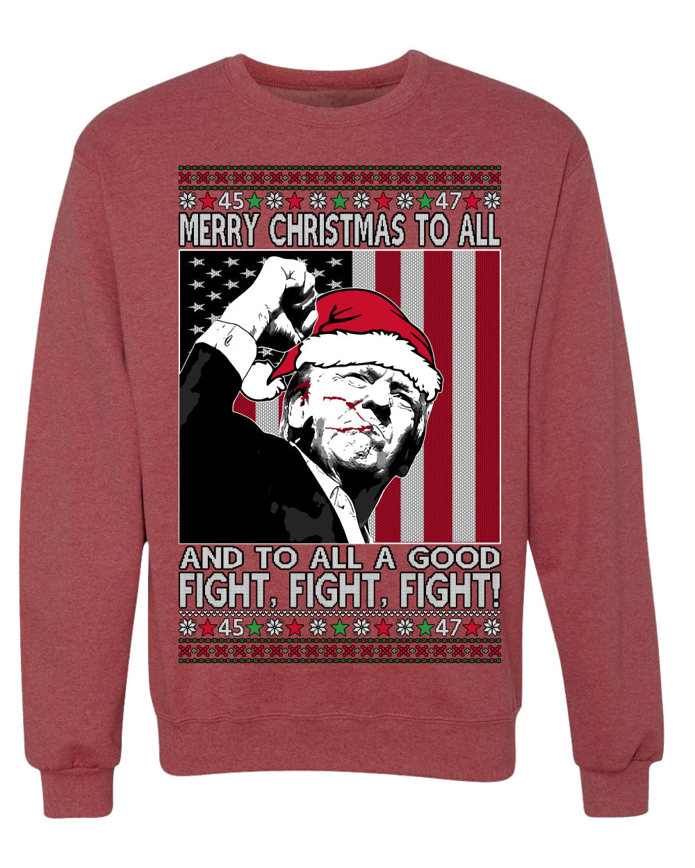 Merry Christmas to All a Good Fight | Santa Donald Trump Ugly Christmas Sweater