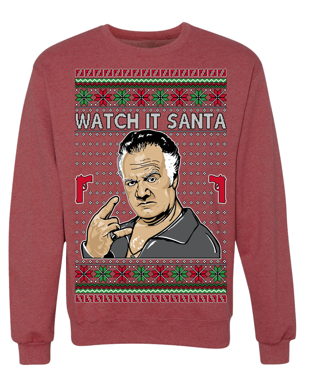Watch It Santa Funny Paulie Italian Mafia TV Show Ugly Christmas Sweater
