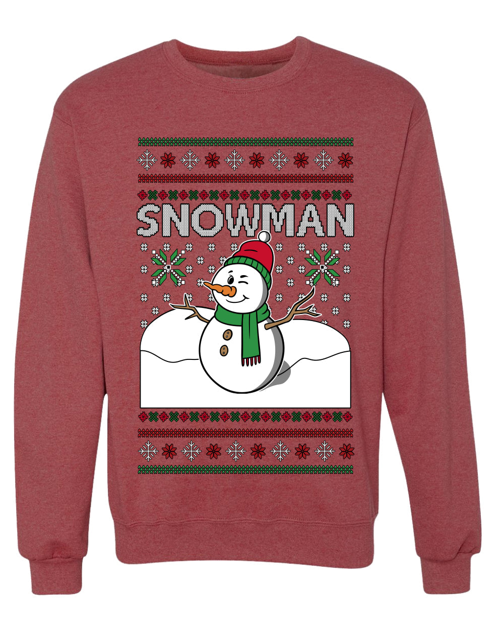 Snowman, Unisex Ugly Christmas Sweater Crewneck Sweatshirts