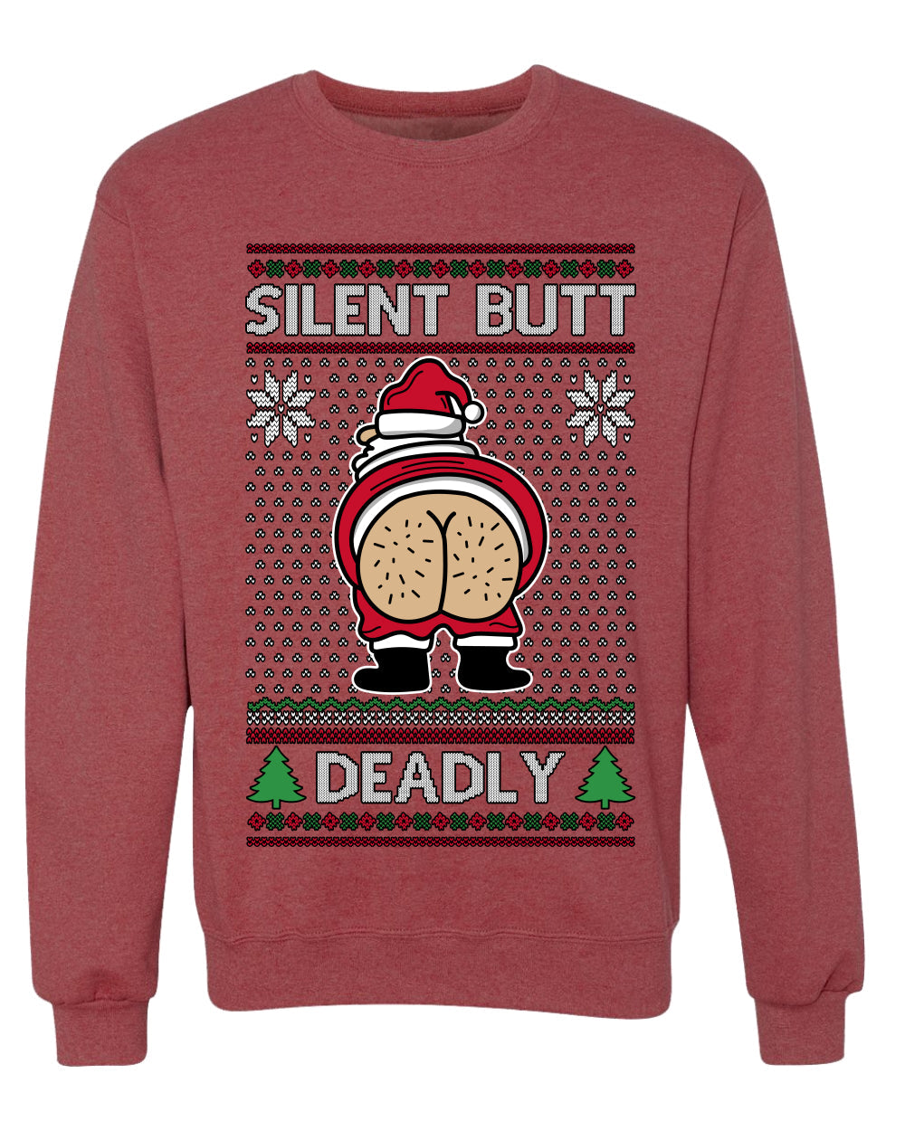 Silent Butt Deadly Farting Santa, Unisex Ugly Christmas Sweater, Crewneck Sweatshirts