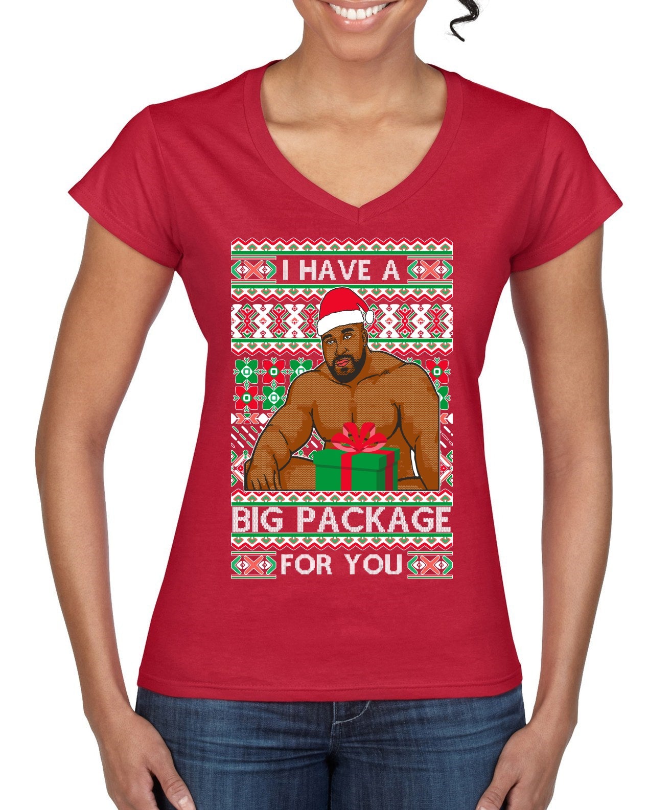 I have a Big package Meme Barry Wood Ugly Christmas Sweater Women’s Standard V-Neck Tee