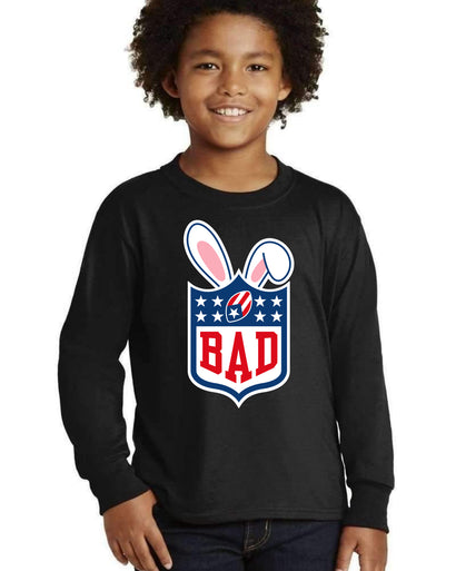 Bunny Bowl Football BAD Parody Sweater For Kids | Youth Longsleeve Shirt
