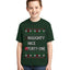 Naughty Nice 4 1 Checklist Ugly Christmas Sweater For Kids | Unisex Boys Girls Graphic Youth T-Shirt