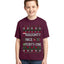Naughty Nice 4 1 Checklist Ugly Christmas Sweater For Kids | Unisex Boys Girls Graphic Youth T-Shirt