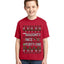 Naughty Nice 4 1 Checklist Ugly Christmas Sweater For Kids | Unisex Boys Girls Graphic Youth T-Shirt