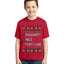Naughty Nice 4 1 Checklist Ugly Christmas Sweater For Kids | Unisex Boys Girls Graphic Youth T-Shirt