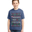 Naughty Nice 4 1 Checklist Ugly Christmas Sweater For Kids | Unisex Boys Girls Graphic Youth T-Shirt