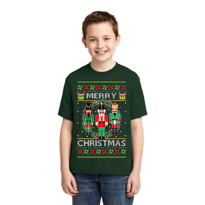 Merry Christmas Nutcrackers Christmas Unisex Boys Girls Graphic Youth T-Shirt