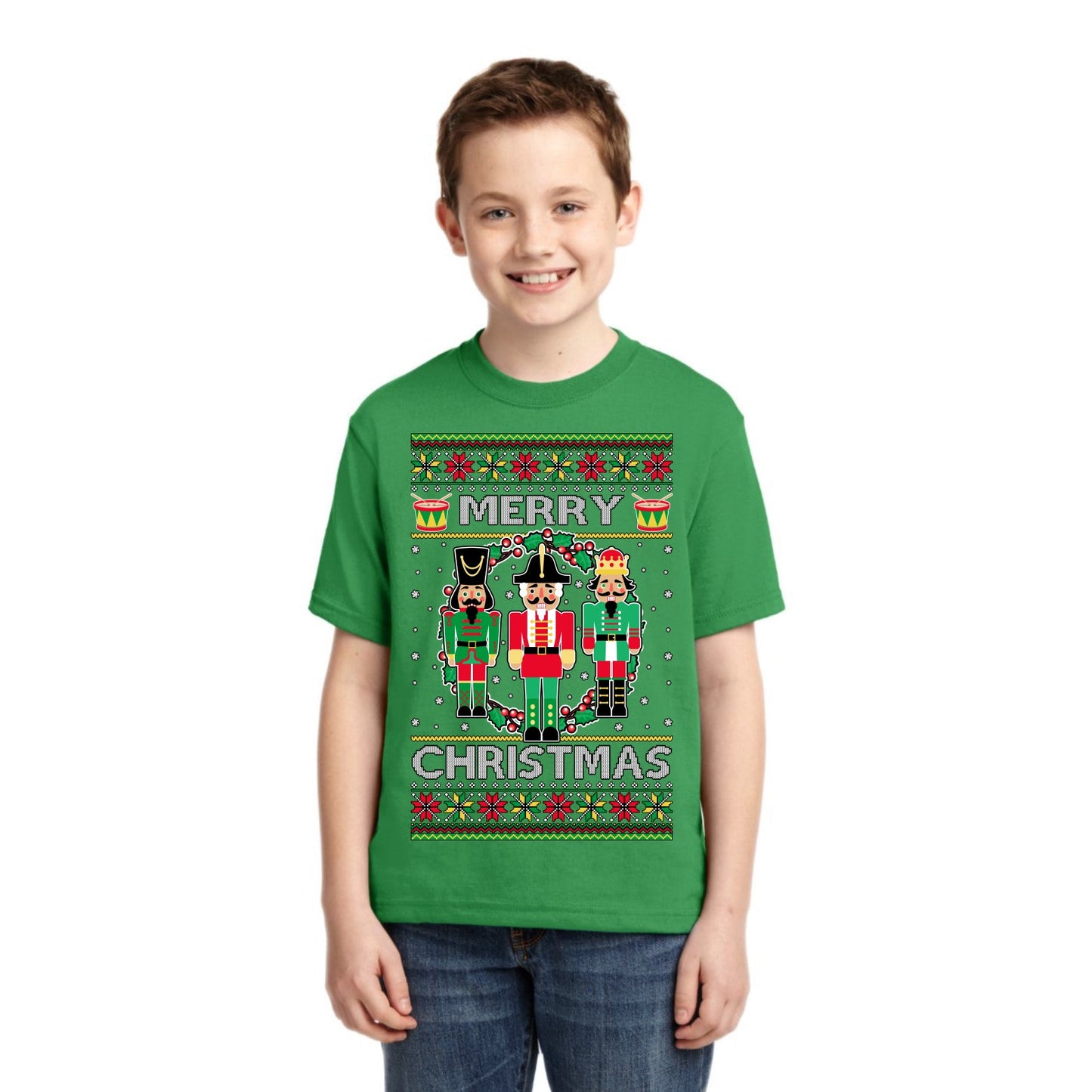 Merry Christmas Nutcrackers Christmas Unisex Boys Girls Graphic Youth T-Shirt