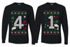 41 Combination Sweater Girlfriend Boyfriend Gift His and Hers Matching Ugly Christmas Couple Long Sleeve Shirt