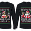 I Love To Stuff Her Stocking Jingle His Bells Sweater Girlfriend Boyfriend Gift His and Hers Matching Ugly Christmas Couple Long Sleeve Shirt