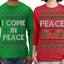 I Come in Peace Funny Matching His and Hers Couples Shirt Girlfriend Boyfriend Gift His and Hers Matching Ugly Christmas Couple Long Sleeve Shirt