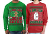 Cookie Eater, Milk Drinker Funny Couples Shirt Girlfriend Boyfriend Gift His and Hers Matching Ugly Christmas Couple Long Sleeve Shirt