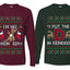 I Put The D In Reindeer Sweater Girlfriend Boyfriend Gift His and Hers Matching Ugly Christmas Couple Long Sleeve Shirt
