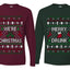 Merry Drunk We're Christmas Sweater Girlfriend Boyfriend Gift His and Hers Matching Ugly Christmas Couple Long Sleeve Shirt