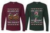 She Likes My Peppermint Stick, He Likes My Big Bulbs Sweater Girlfriend Boyfriend Gift His and Hers Matching Ugly Christmas Couple Long Sleeve Shirt