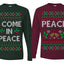 I Come in Peace Funny Matching His and Hers Couples Shirt Girlfriend Boyfriend Gift His and Hers Matching Ugly Christmas Couple Long Sleeve Shirt