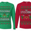 The Stocking, The Stocking Stuffer | Funny  Couples Cute Shirt Girlfriend Boyfriend Gift His and Hers Matching Ugly Christmas Couple Long Sleeve Shirt