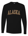 Alaska  Camo Fill Orange Outline Sweater, Unisex Mens Long Sleeve Shirt