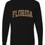 Florida  Camo Fill Orange Outline Sweater, Unisex Mens Long Sleeve Shirt