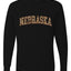 Nebraska  Camo Fill Orange Outline Sweater, Unisex Mens Long Sleeve Shirt